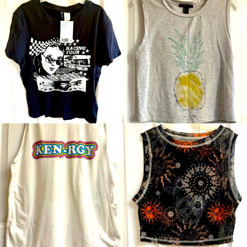 Bundle of Tee Shirts and Tank Tops Size Small